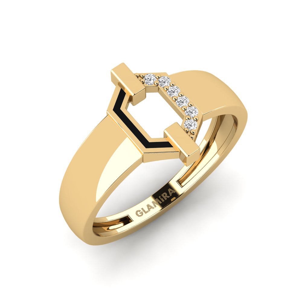 Fashion Ring Herniaria Gelbgold 585 Weißer Saphir