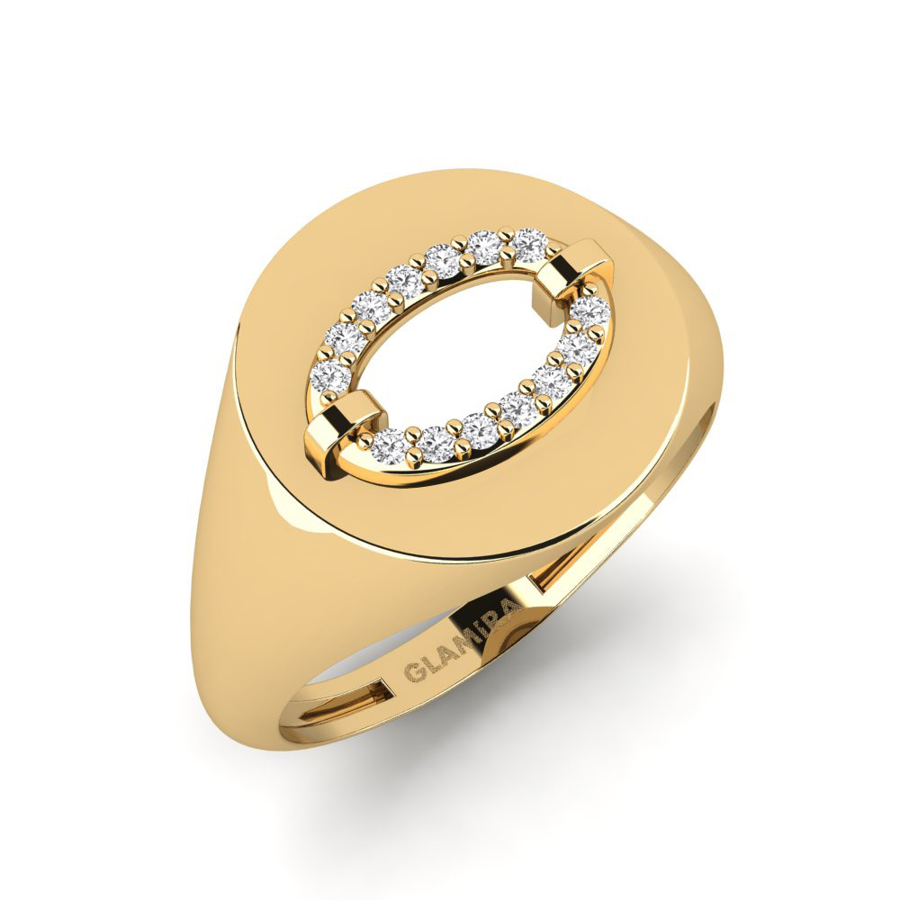 Fashion Ring Ulybka Gelbgold 585 Weißer Saphir