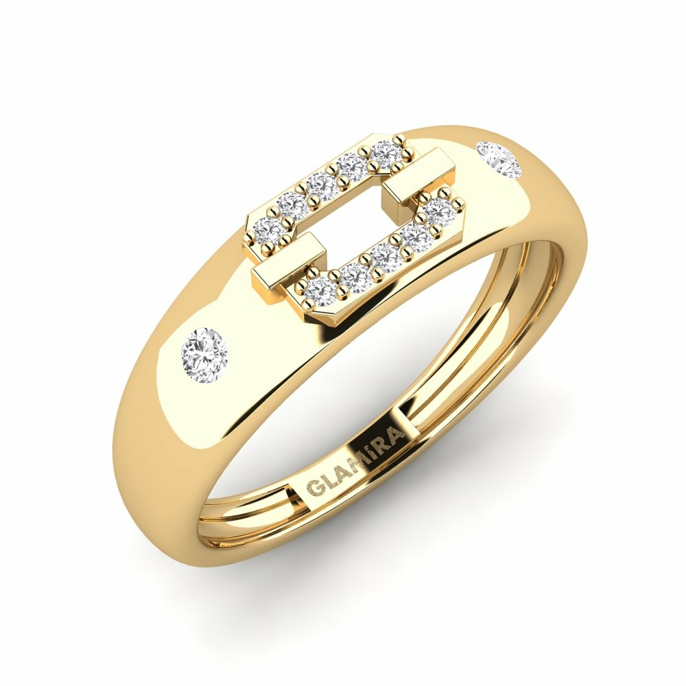 Fashion Ring Vavega Gelbgold 585 Weißer Saphir