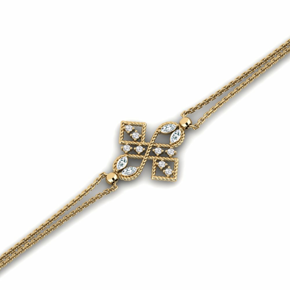 Kettenarmband Armband Azhakorom Gelbgold 585 Swarovski-Kristall